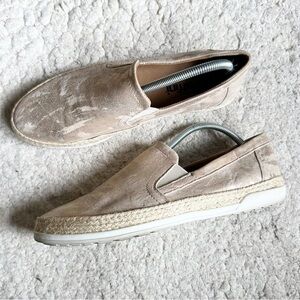 Umberto Raffini: Contemporary Slip On Metallic Gold Leather Espadrille Sneakers